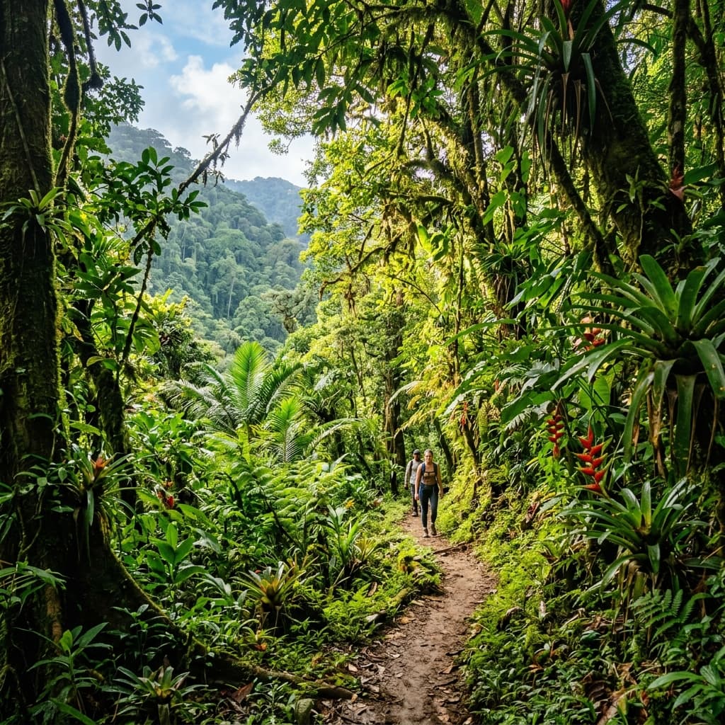 Sendero entre la vegetación de la selva