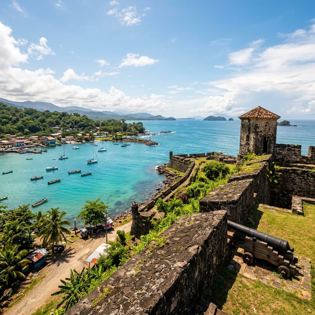 Fortificación junto a la bahía de Portobelo